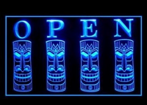 Tiki Open Tent Hut LED Neon Sign